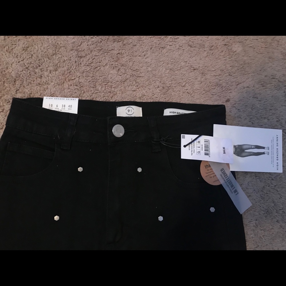 Francesca black studded jeans